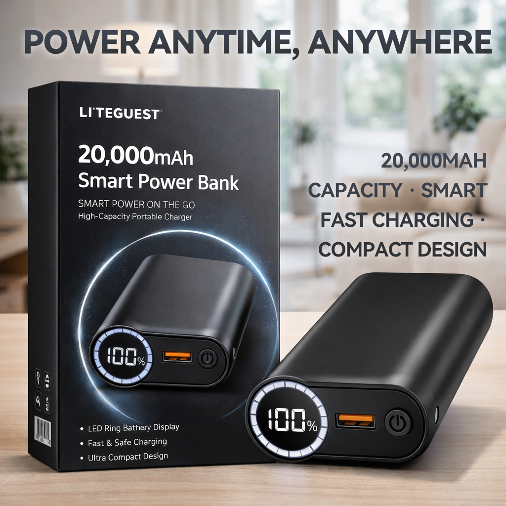 🔋 Power On The Go — 20,000mAh LED Ring Fast Charger | Today’s Deal